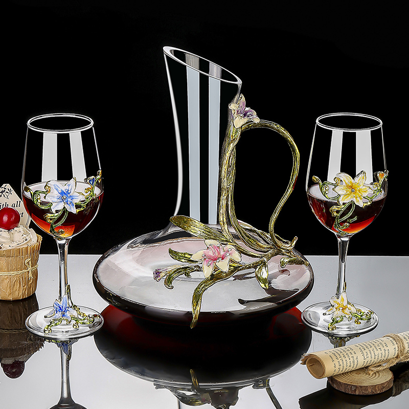 Wine Glass Set Crystal - Ensemble de gobelets Vintage en cristal