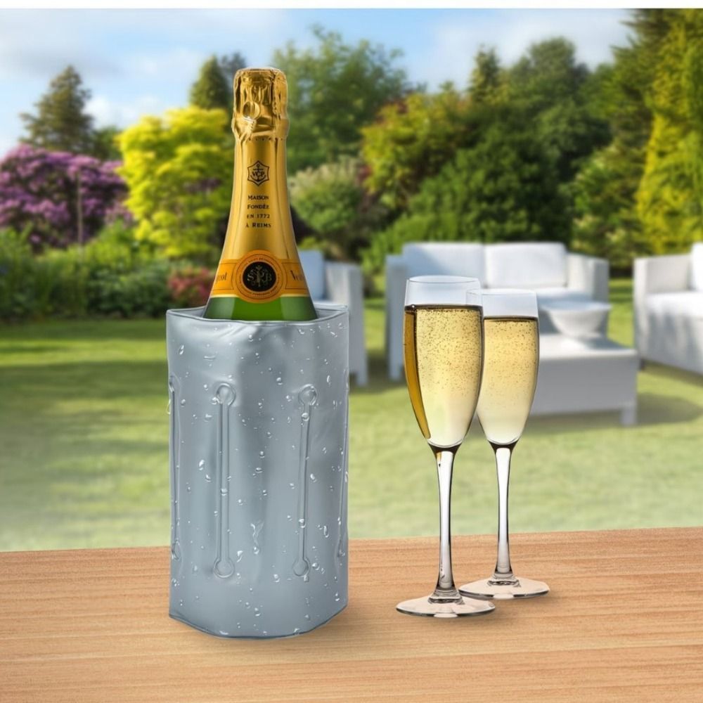 Wine Chiller Sleeve - Sac isotherme réutilisable gris pour vin