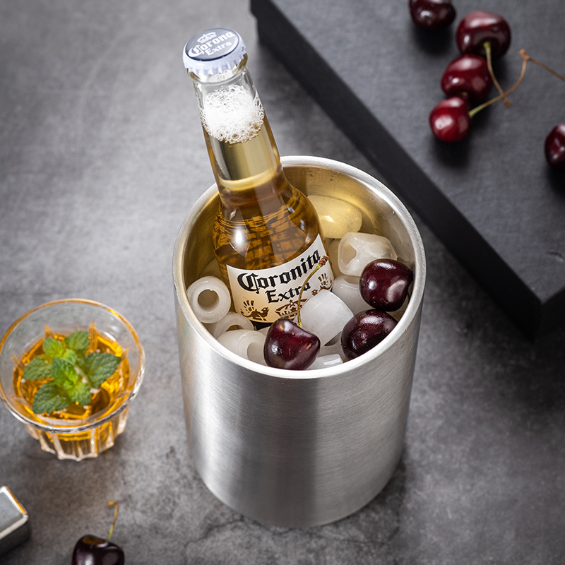 Ice Bucket Silver - Refroidisseur de vin à double paroi