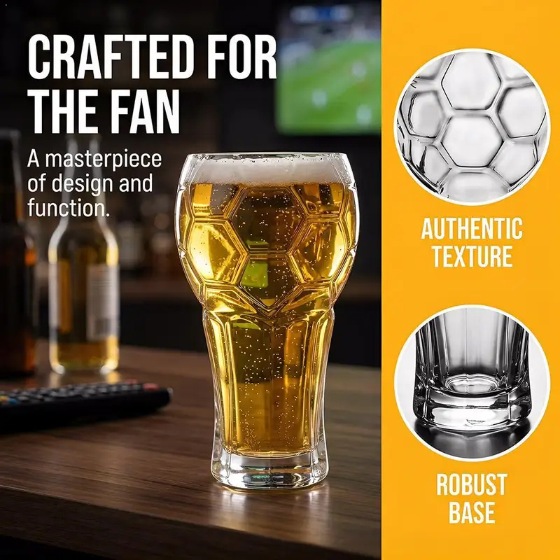 Wine Beer Tequila - Verre à bière football 600 ml